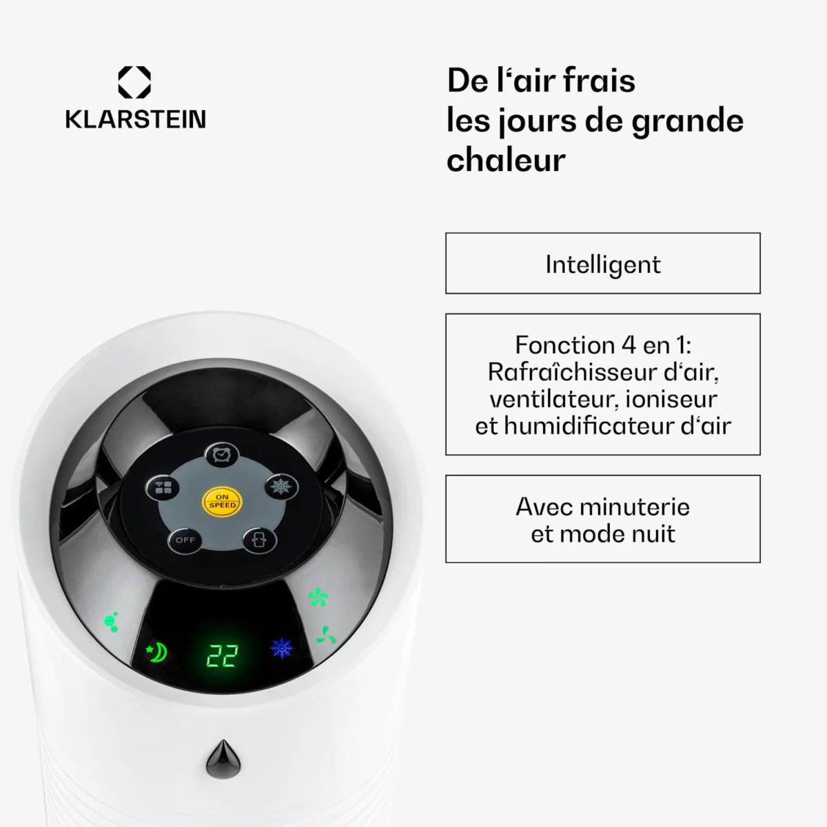 Skyscraper Ice Smart 6 L 210 m3/h Rafraîchisseur d'air Blanc – Image 3