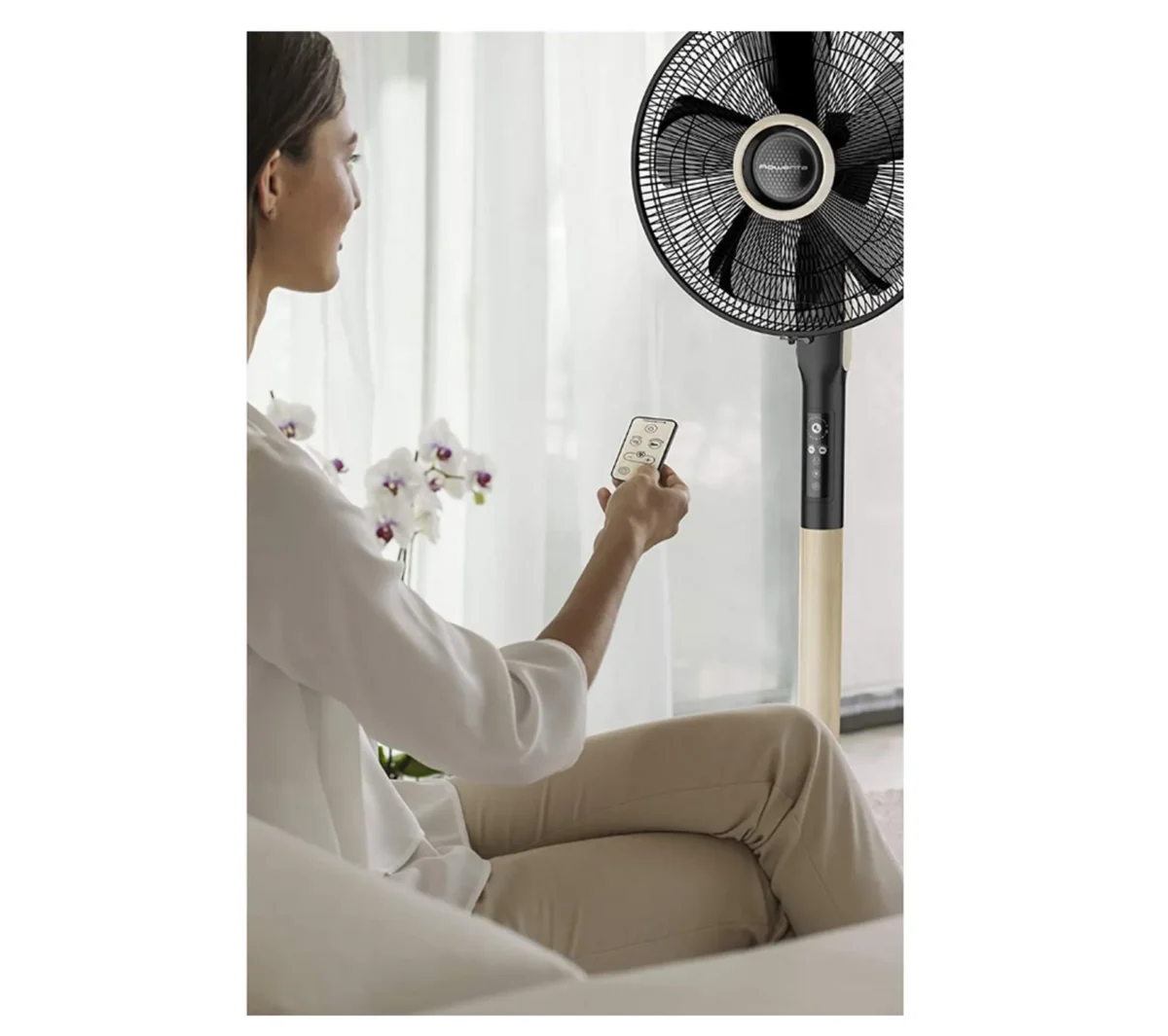 ROWENTA Ventilateur Sur Pied 40cm 35db 5 Vitesses Noir - Vu5880f0 – Image 2
