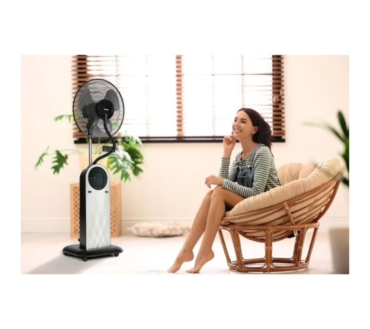 OCEANIC Ventilateur Brumisateur Sur Pied 3 En 1 Fonction Ioniseur Dair 95w O40 Cm Affichage LED Teleco – Image 4